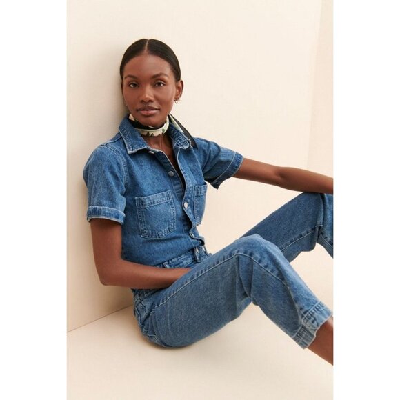 DL1961 Hannah Denim Jumpsuit in Blue Medium Womens Jeans Denim Outfit - Picture 13 of 16
